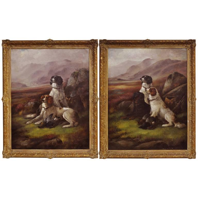 Pair of 19th Century English Oil Paintings Signed by James Hardy Jr