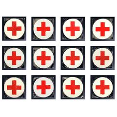 Group of 12 Original Red Cross Paintings, Very Graphic Appeal