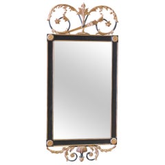 Regency Style Ebonized and Gilt Carved Mirror
