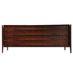 Rare Stilted Danish Rosewood Dresser by Jorgen Clausen for Brande Mobelfabrik