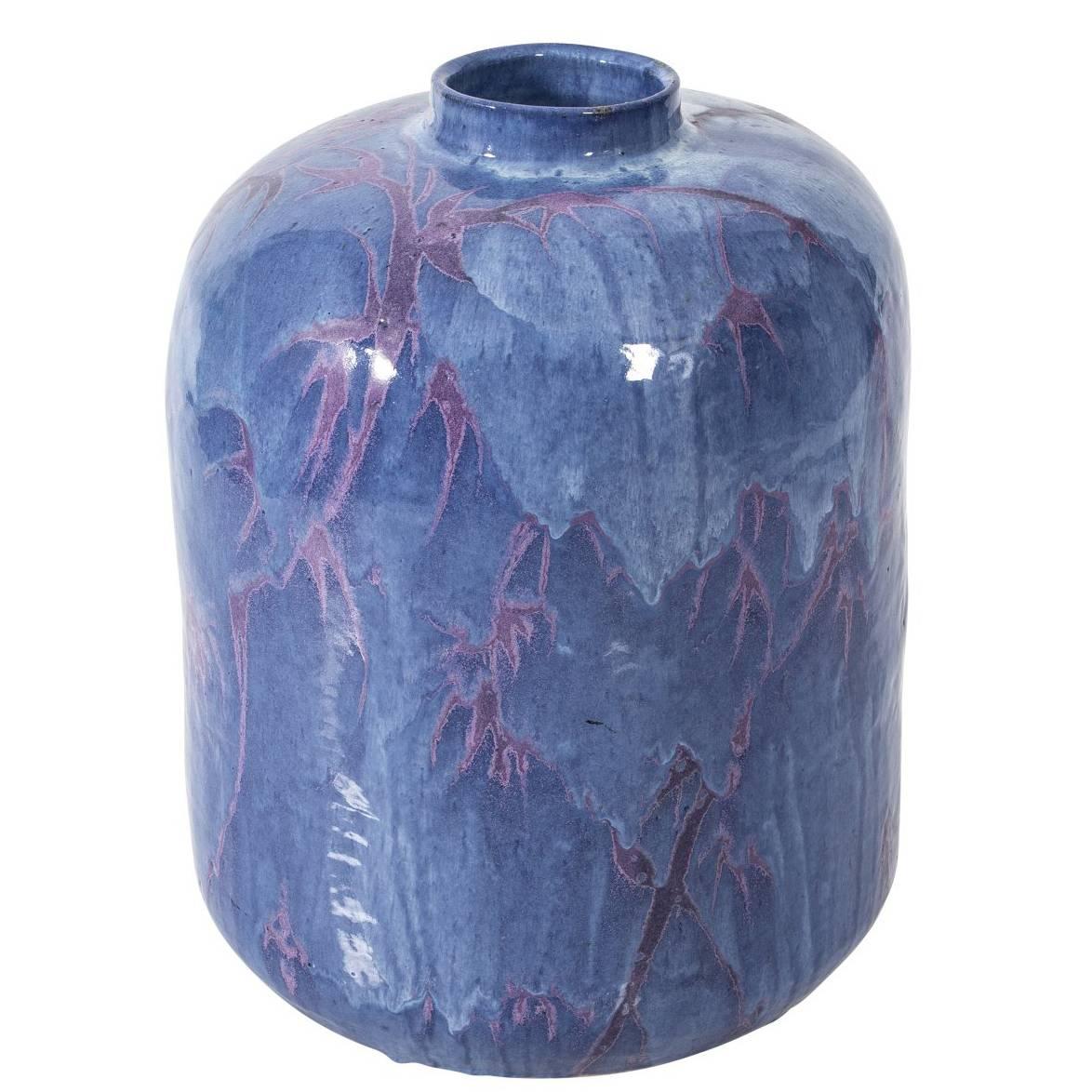 Large Blue Glaze Vase  For Sale