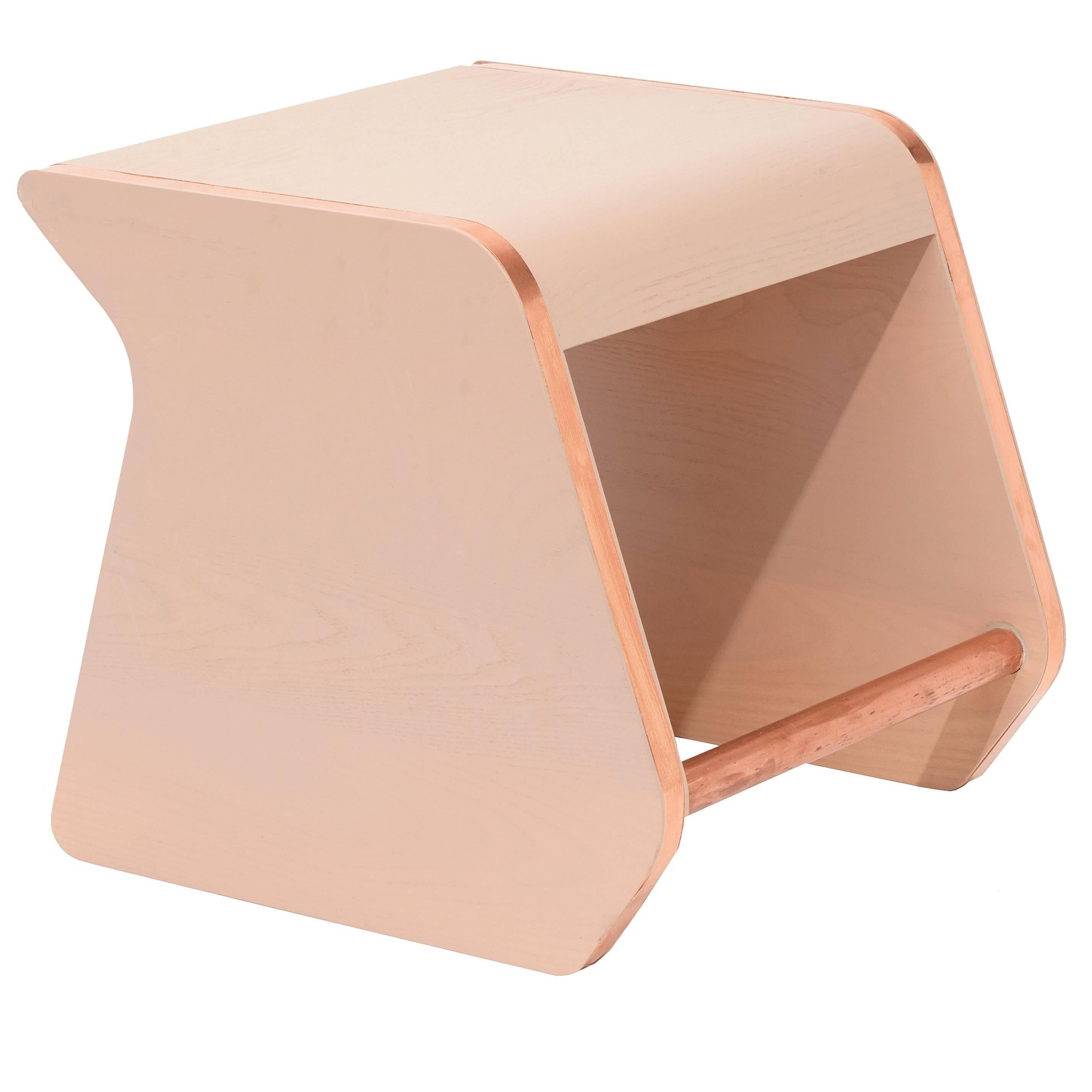 Heritage 'Perch' Child Chair by Studiokinder in Blush Pigmented Ash with Copper For Sale