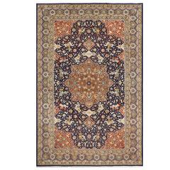 Fine Hunting Scene Vintage Tabriz Persian Rug 1