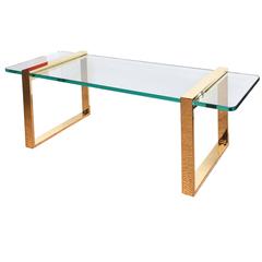 Leon Rosen for Pace 24-Karat Gold Plated Sculptural Rectangular Cocktail Table 7