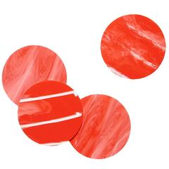 Edie Parker Home Round Coasters Solid Coral Reef Marble Acrylic