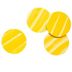 Edie Parker Home Round Coasters Solid Yellow Marble Acrylic