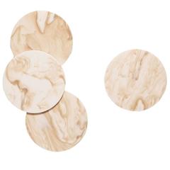 Edie Parker Home Round Coasters Solid Burnt Agate Acrylic