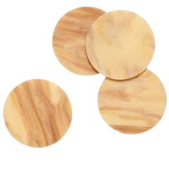 Edie Parker Home Round Coasters Solid Natural Horn Acrylic