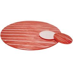Edie Parker Home Placemat Solid in Coral Reef Marble Acrylic