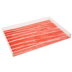 Edie Parker Home Tray Solid Coral Reef Marble Acrylic