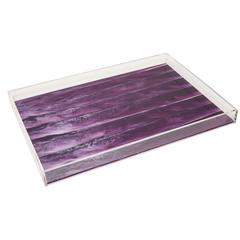 Edie Parker Home Tray Solid Purple Marble Acrylic