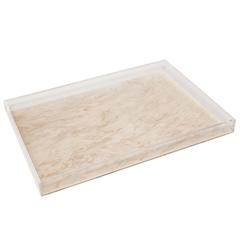 Edie Parker Home Tray Solid Burnt Agate Marble Acrylic