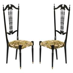 Pair of Chiavari High Back Chairs by Gaetano Descalzi, Italy in Mahogany 8