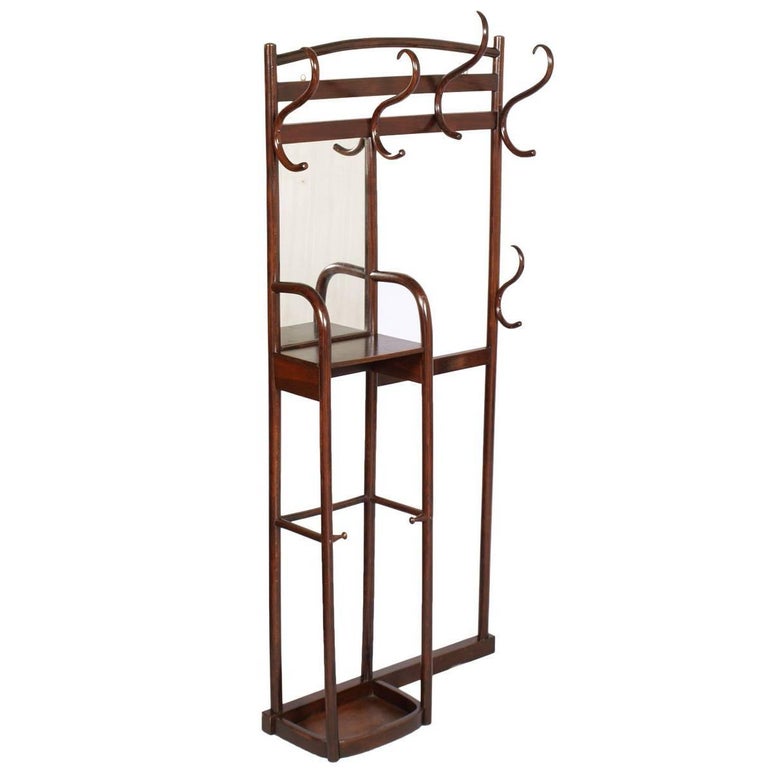 19TH Century Entrance Coat-Rack Hanger with Mirror by Thonet For Sale at  1stDibs