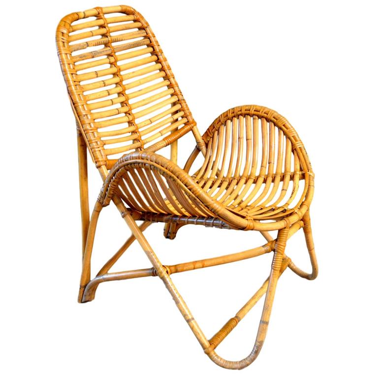 French Bamboo and Rattan Chair For Sale at 1stdibs