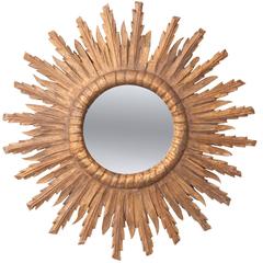 French 19th Century Gold Gilt Starburst Mirror 8