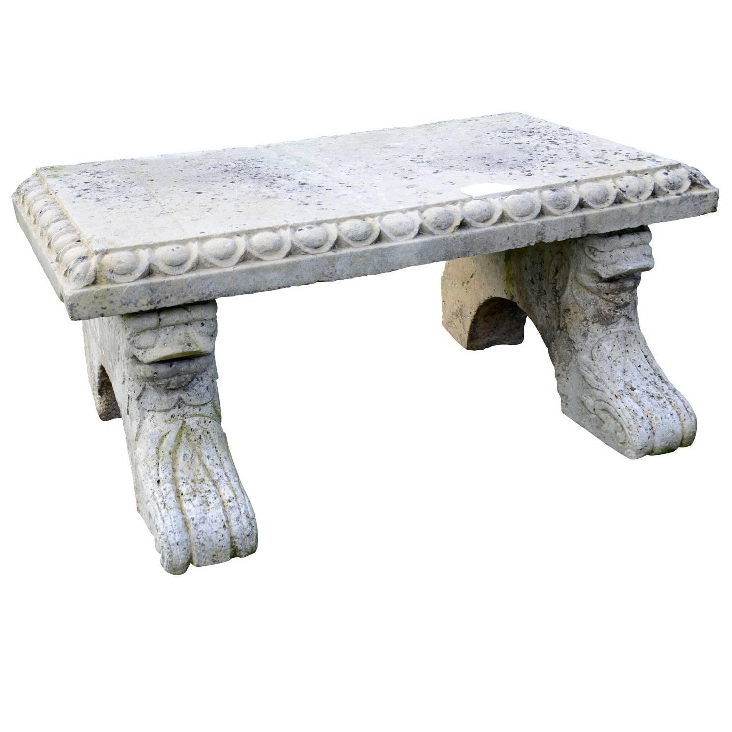 Gothic Style Stone Entablature, 19th Century For Sale