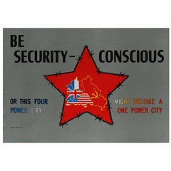 Rare affiche originale de propagande de la guerre froide émise par le commandant des États-Unis à Berlin, Allemagne