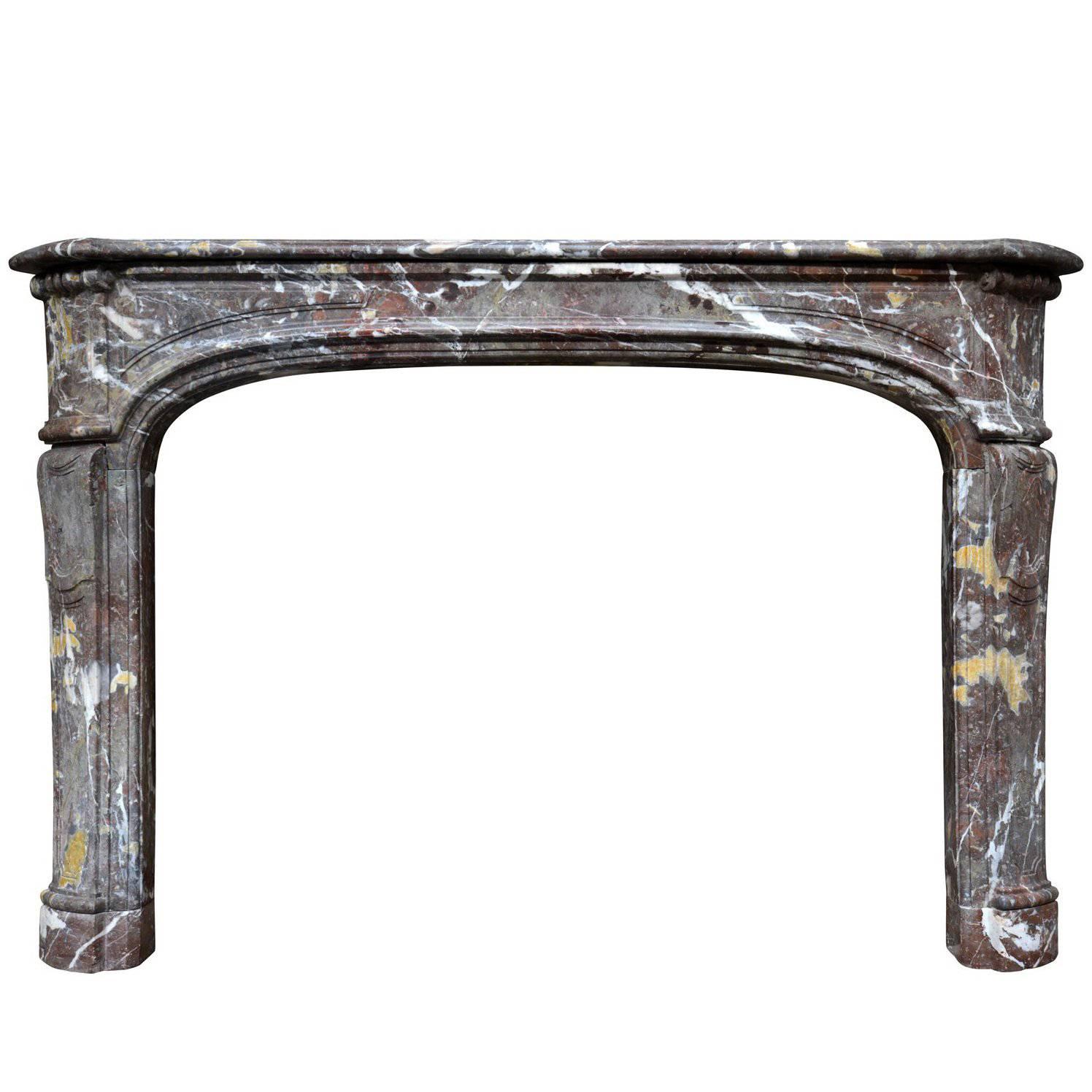 Louis XIV Royal Red Hautmont Marble Fireplace, 18th Century For Sale