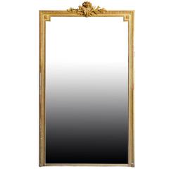 Louis XVI Style Gilded Wood and Stucco Mirror, 19th Century