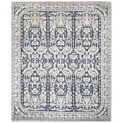 'Venetian_Charcoal', Hand-Knotted Tibetan Classic Rug Wool & Silk Made in Nepal