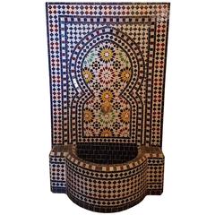 Atlantic Blue Moroccan Mosaic Fountain, Multi-Color