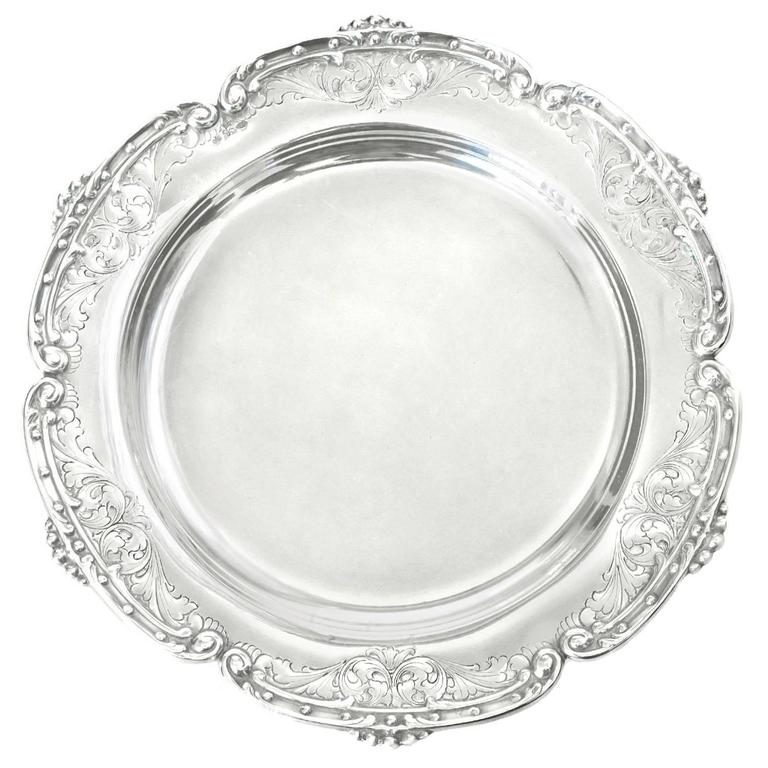 Twelve .800 Silver Dessert Plates c1950s by Bellini at 1stdibs