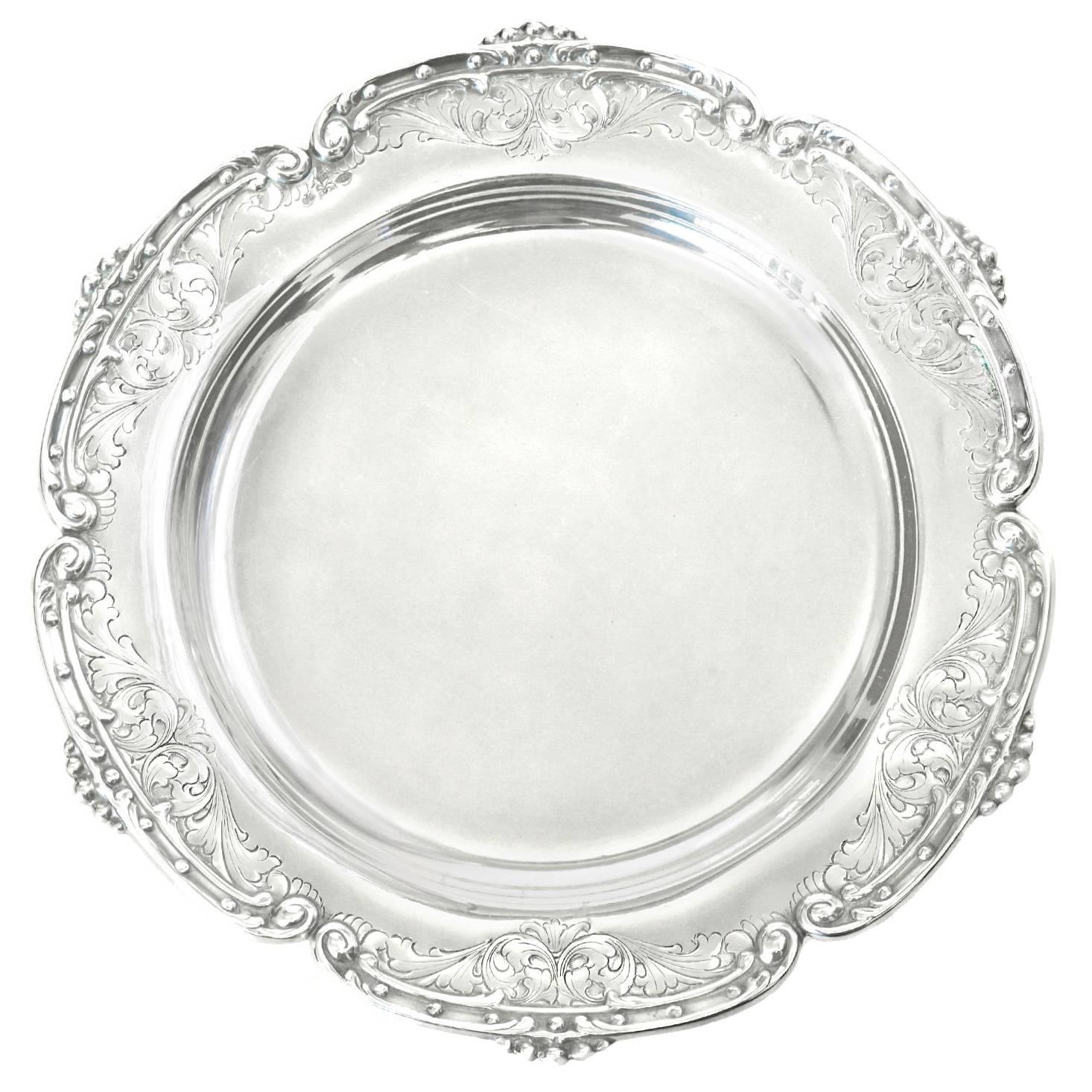 Twelve .800 Silver Dessert Plates c1950s by Bellini