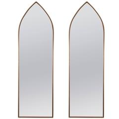 Pair of Teak and Brass Frame Mirrors, 1950s