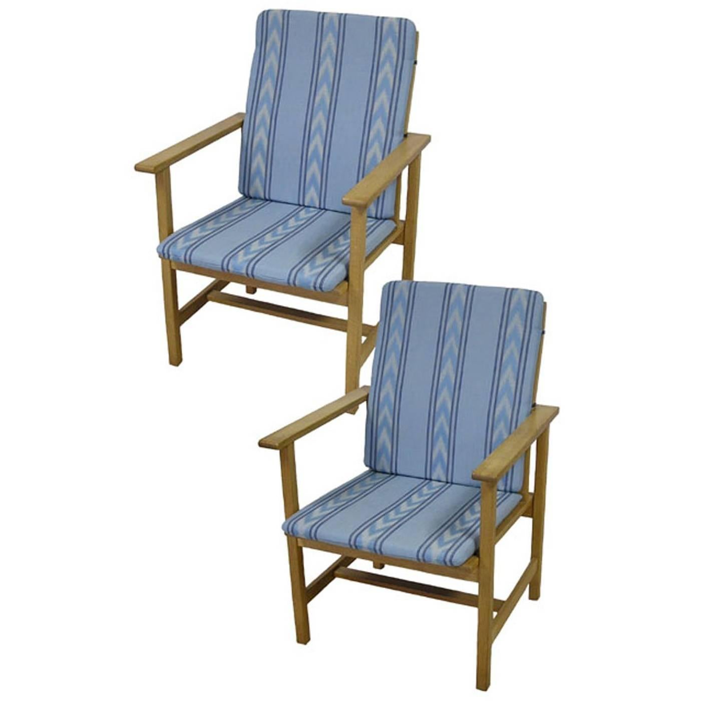 1960s Børge Mogensen Model 2257 Oak Armchairs, Denmark For Sale