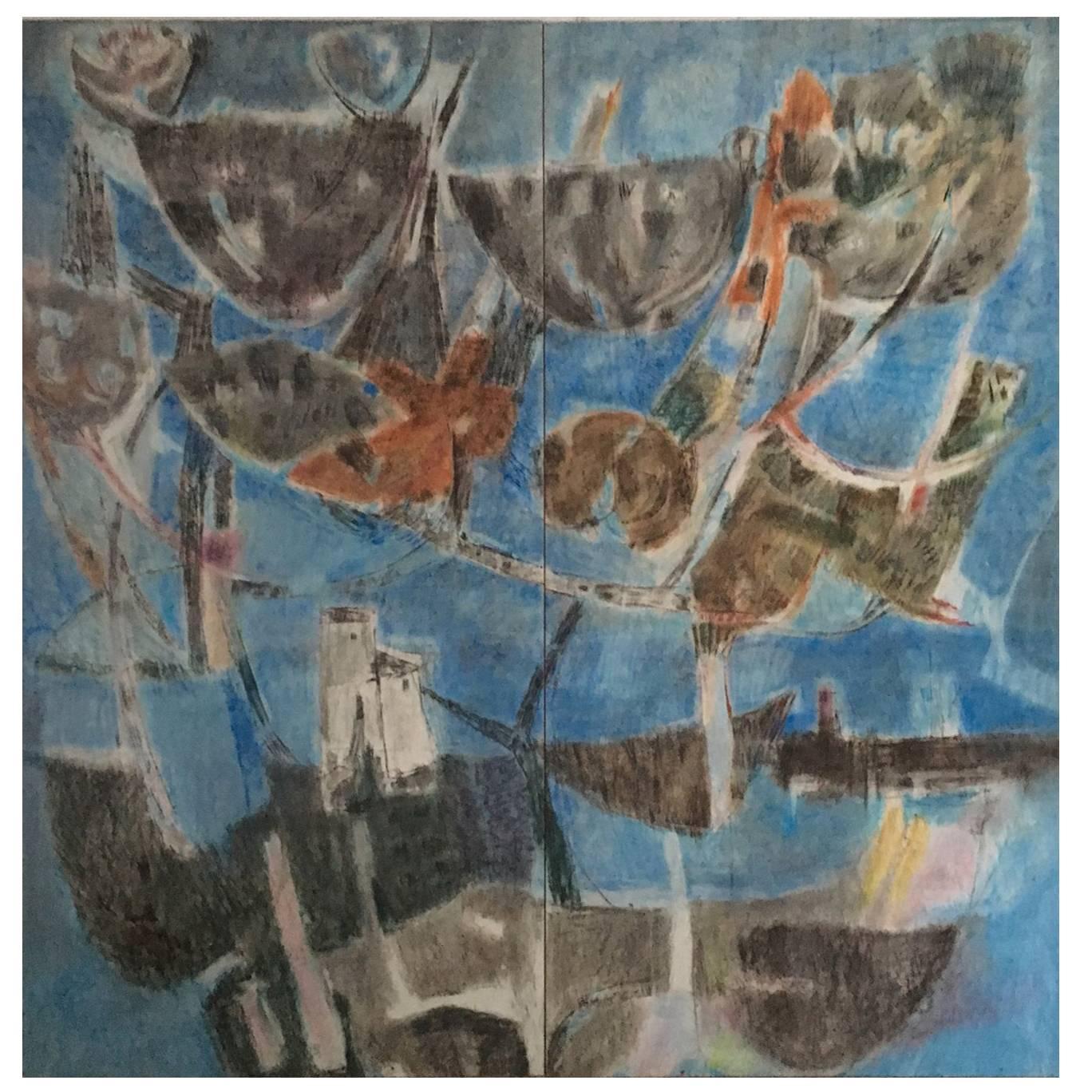 Iconic Painting Two-Pieces Ensemble by Artist Enrico Paulucci For Sale