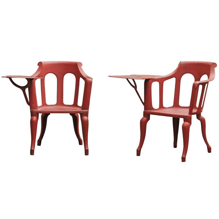 Pair Of Industrial Cast Iron School Desks For Sale At 1stdibs