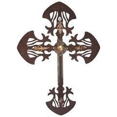 Large 19th Century Iron Crucifix 2