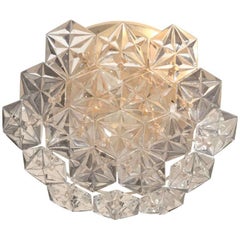 Kinkeldey Faceted Crystal Prism Flush Mount Ceiling Fixture