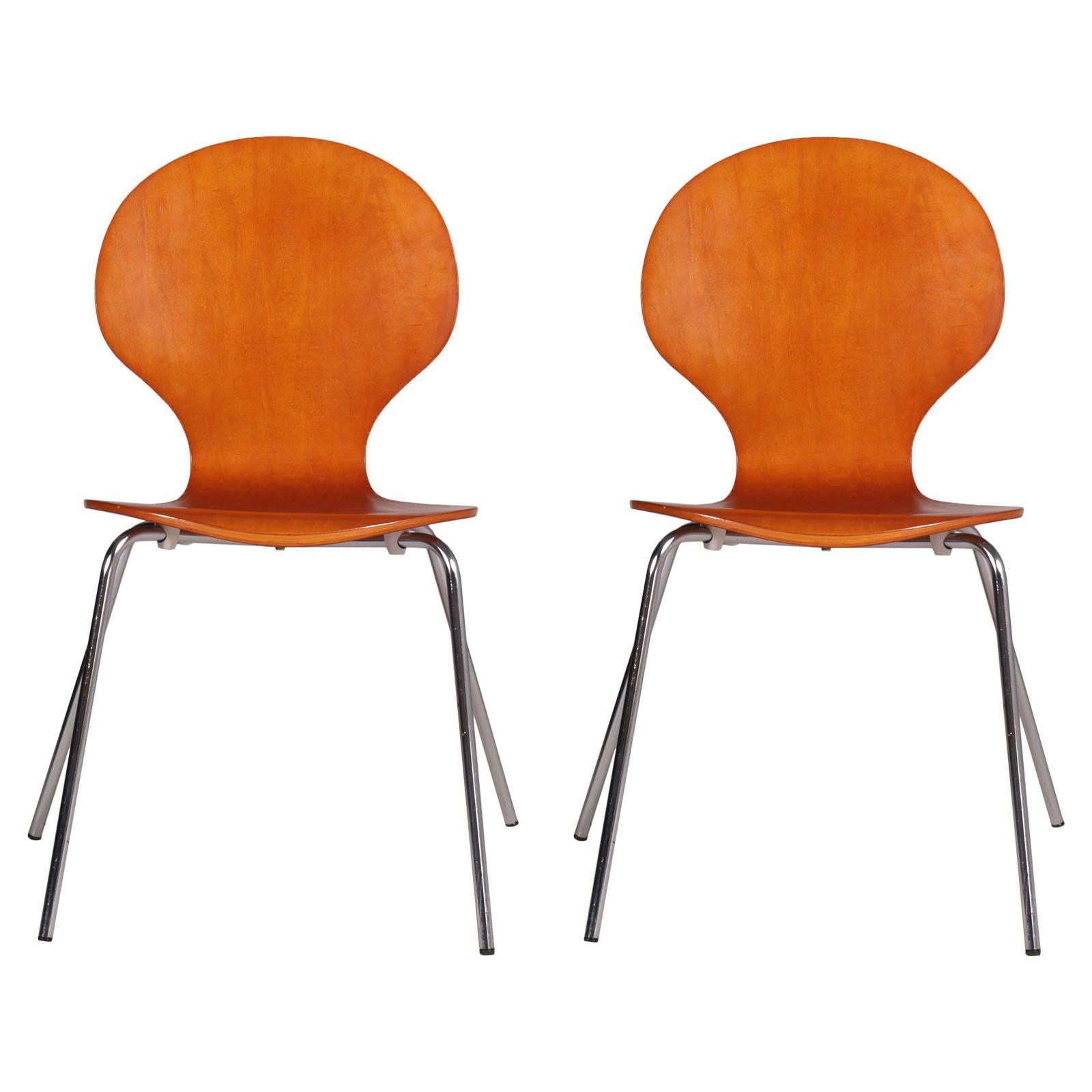 Mid-Century Rare Pair 1950s "Farfalla" Designer Danish Bentwood Billund Chair