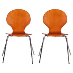 Used Mid-Century Rare Pair 1950s "Farfalla" Designer Danish Bentwood Billund Chair