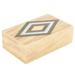 Edie Parker Home Diamond Box in Natural Horn Acrylic