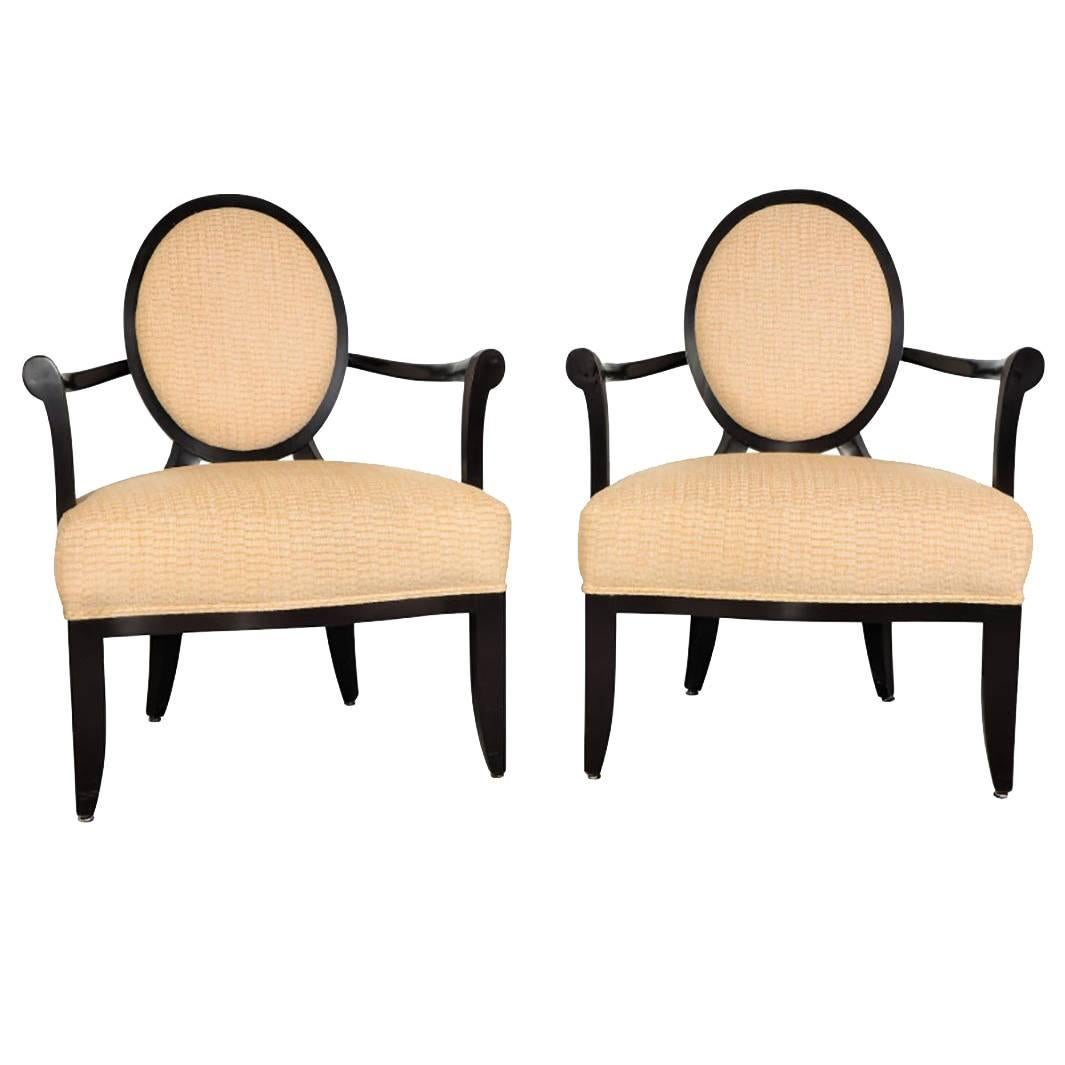 Pair of Oval X-Back Chairs by Barbara Barry for Baker Furniture