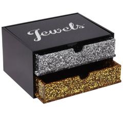 Edie Parker Home Jewelry Box Jewels in Obsidian Black