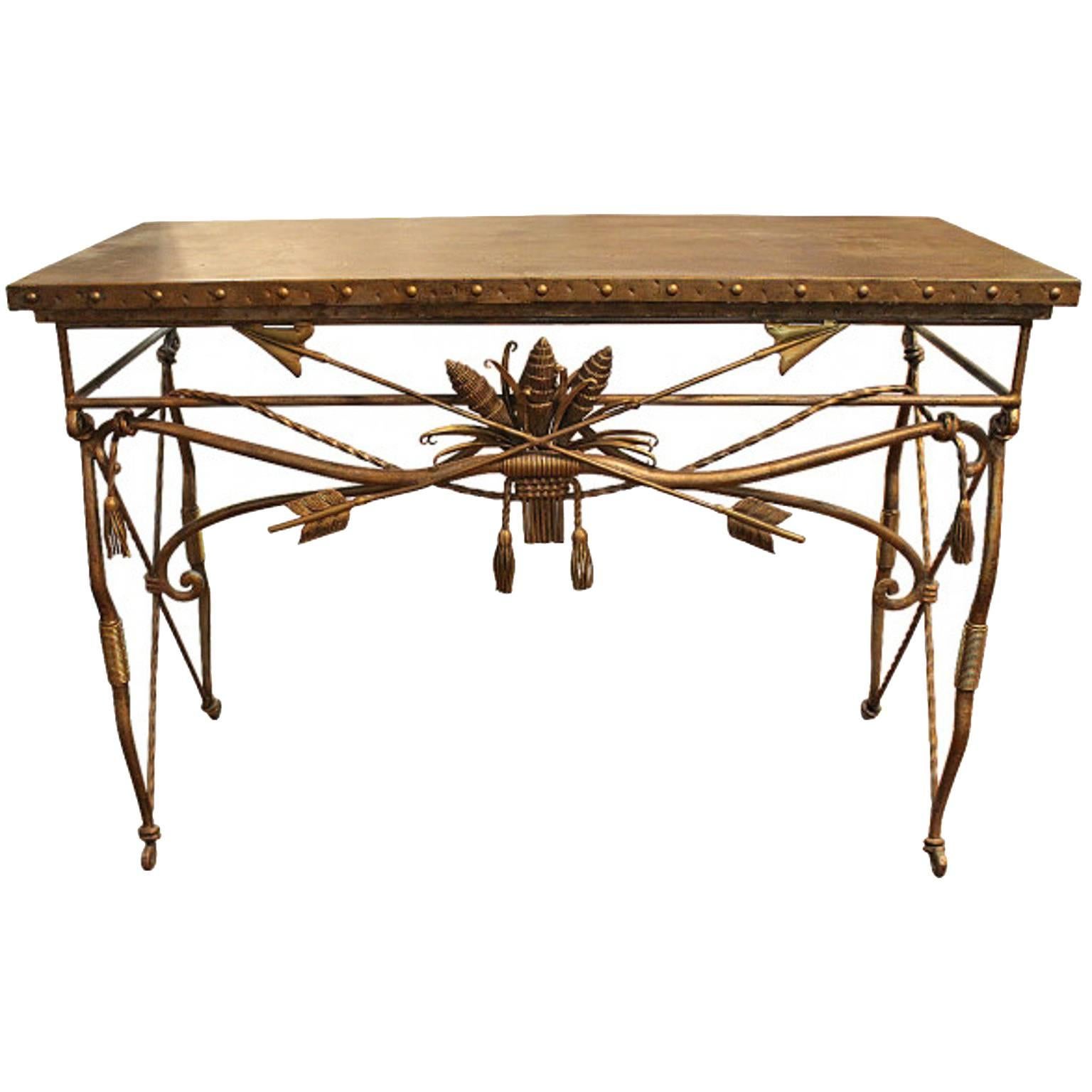Eclectic Cross Arrow Console For Sale