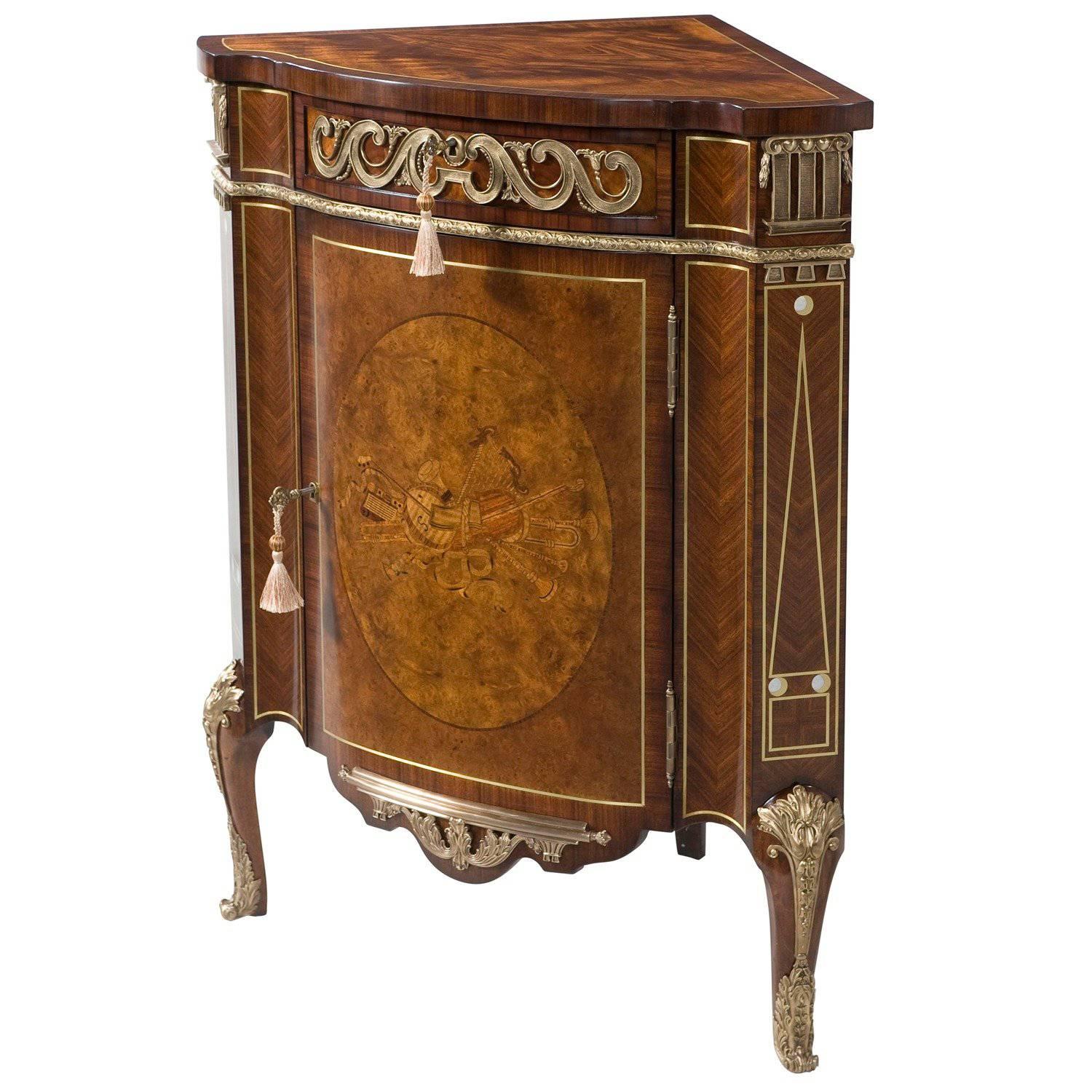Mother-of-Pearl Inlaid Corner Cabinet For Sale