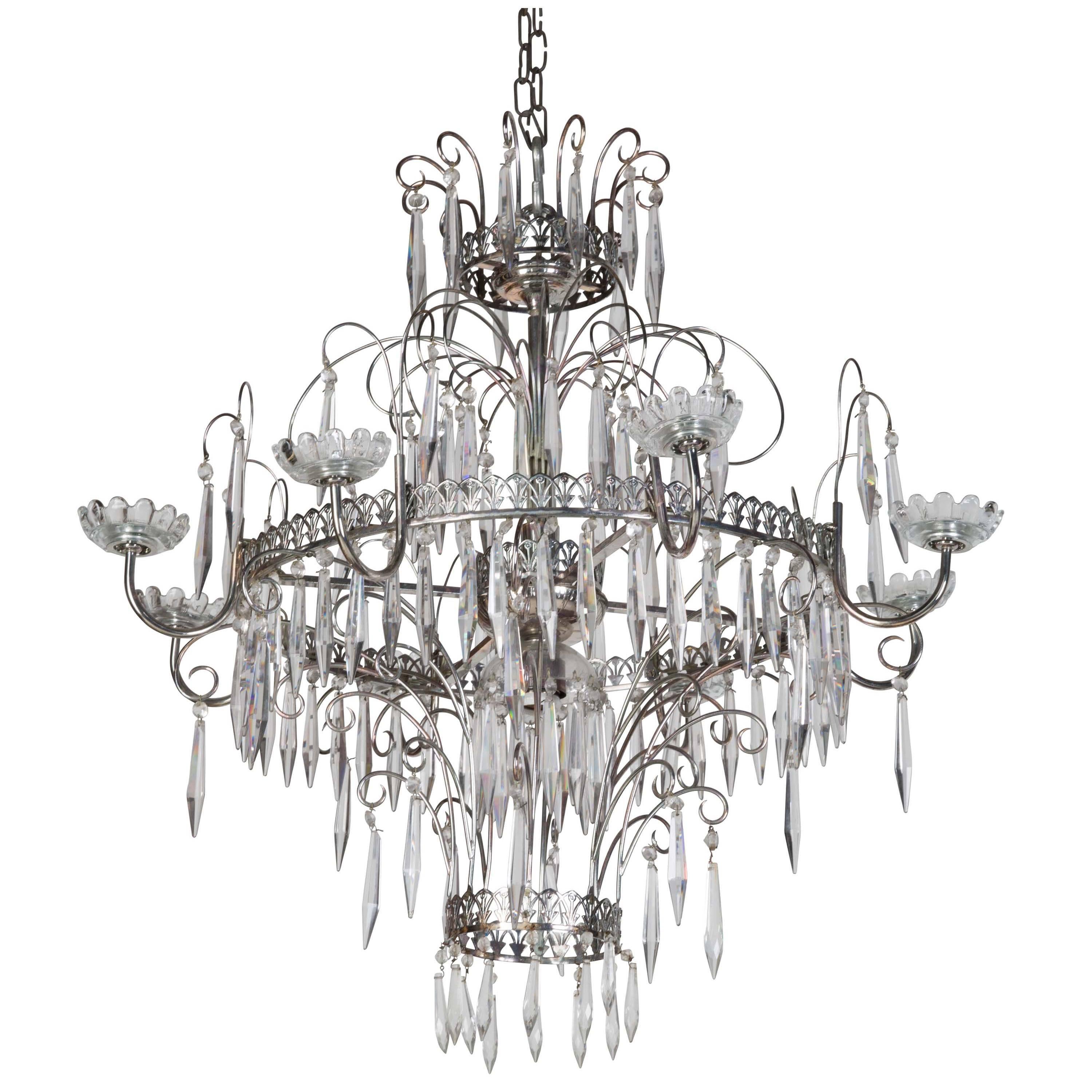 French Chrome Chandelier