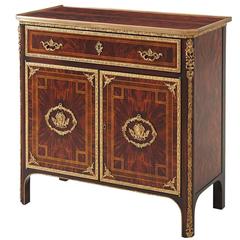 Flame Mahogany Brass-Mounted Side Cabinet