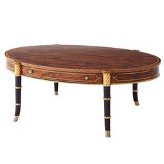 Antique Wild Rosewood Veneered and Satinwood Banded Cocktail Table