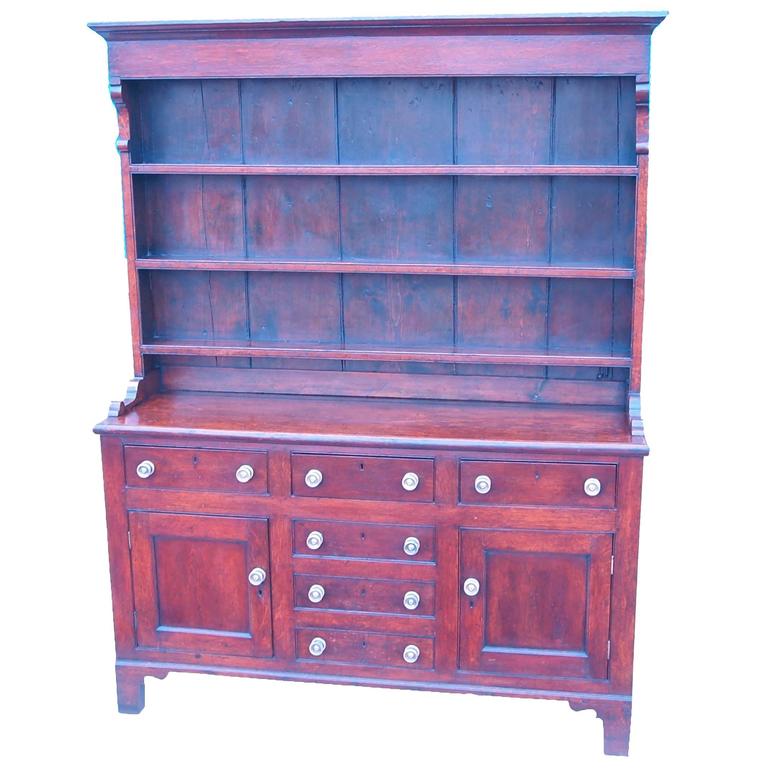 Antique Oak Dresser with Rack For Sale at 1stdibs