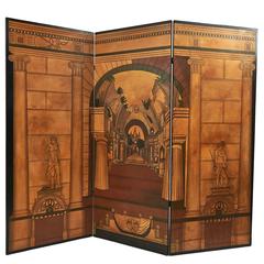 Neoclassical Three Fold Lacquered Screen, English, circa 1960 10