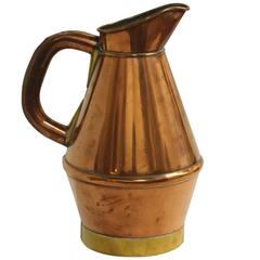 Copper and Brass Pitcher from Normandy, France