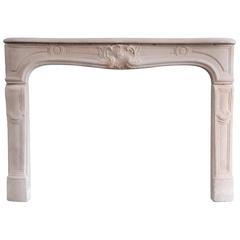 French Louis 15 Period Stone Fireplace, 18th Century
