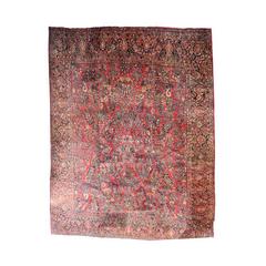 Antique Hand-Knotted Persian Sarouk Carpet, circa 1930