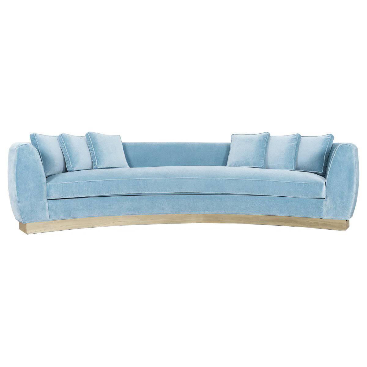 Claridge Modern Chesterfield Sofa In French Blue Velvet For Sale